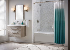 New bathroom renovated by Colorado Living featuring bathwraps bath tubs