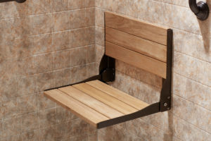 A convenient shower seat for aging-in-place homeowners
